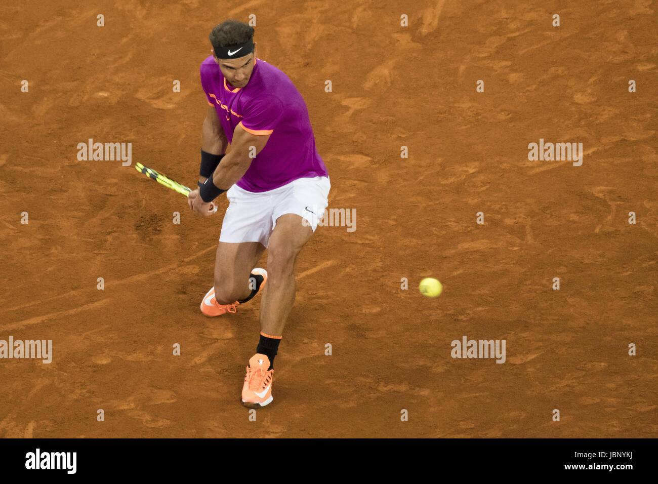 Rafael Nadal aus Spanien im Kampf gegen David Goffin Belgiens tagsüber sieben Mutua Madrid Open Tennis auf La Caja Magica Featuring: Rafael Nadal Where: Madrid, Spanien bei: Kredit-12. Mai 2017: Oscar Gonzalez/WENN.com Stockfoto