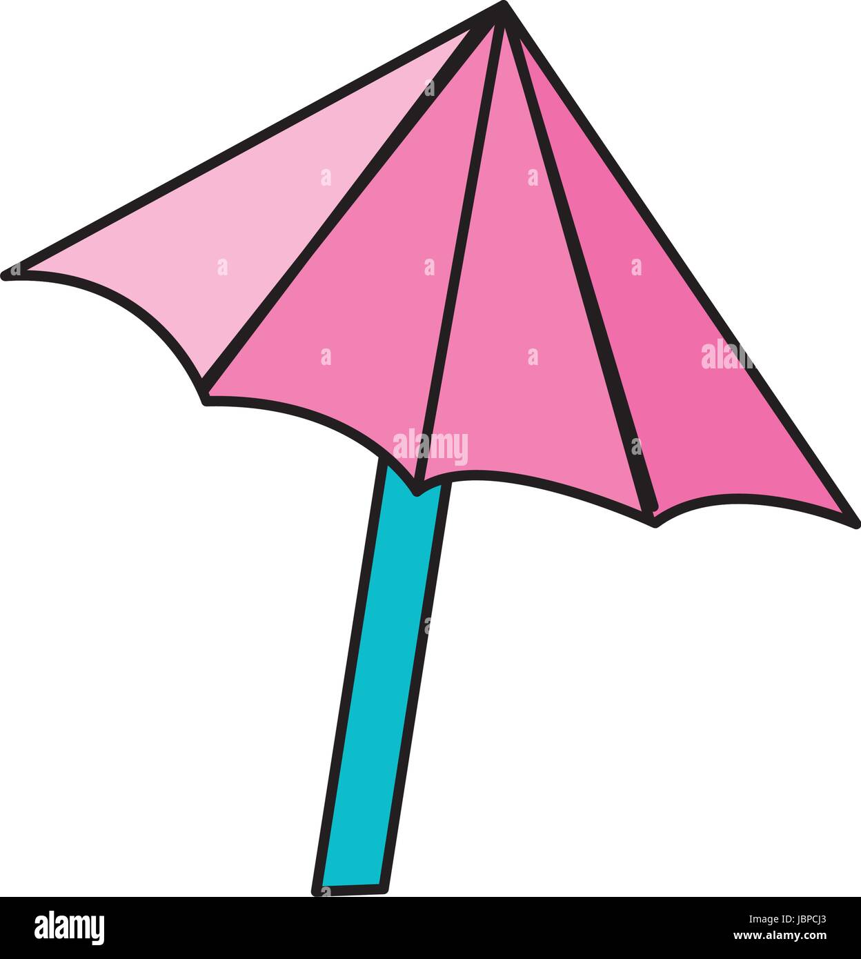 schöner Schirm geöffnet um der Sonne zu schützen Stock Vektor