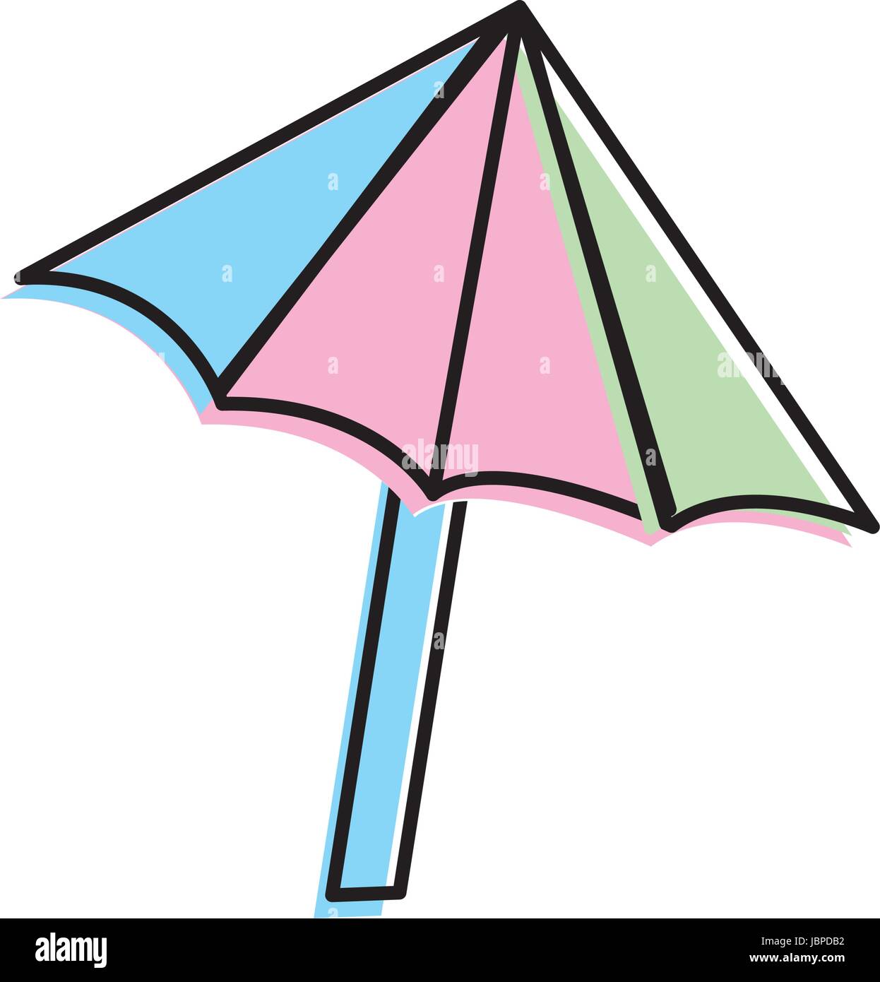 schöner Schirm geöffnet um der Sonne zu schützen Stock Vektor