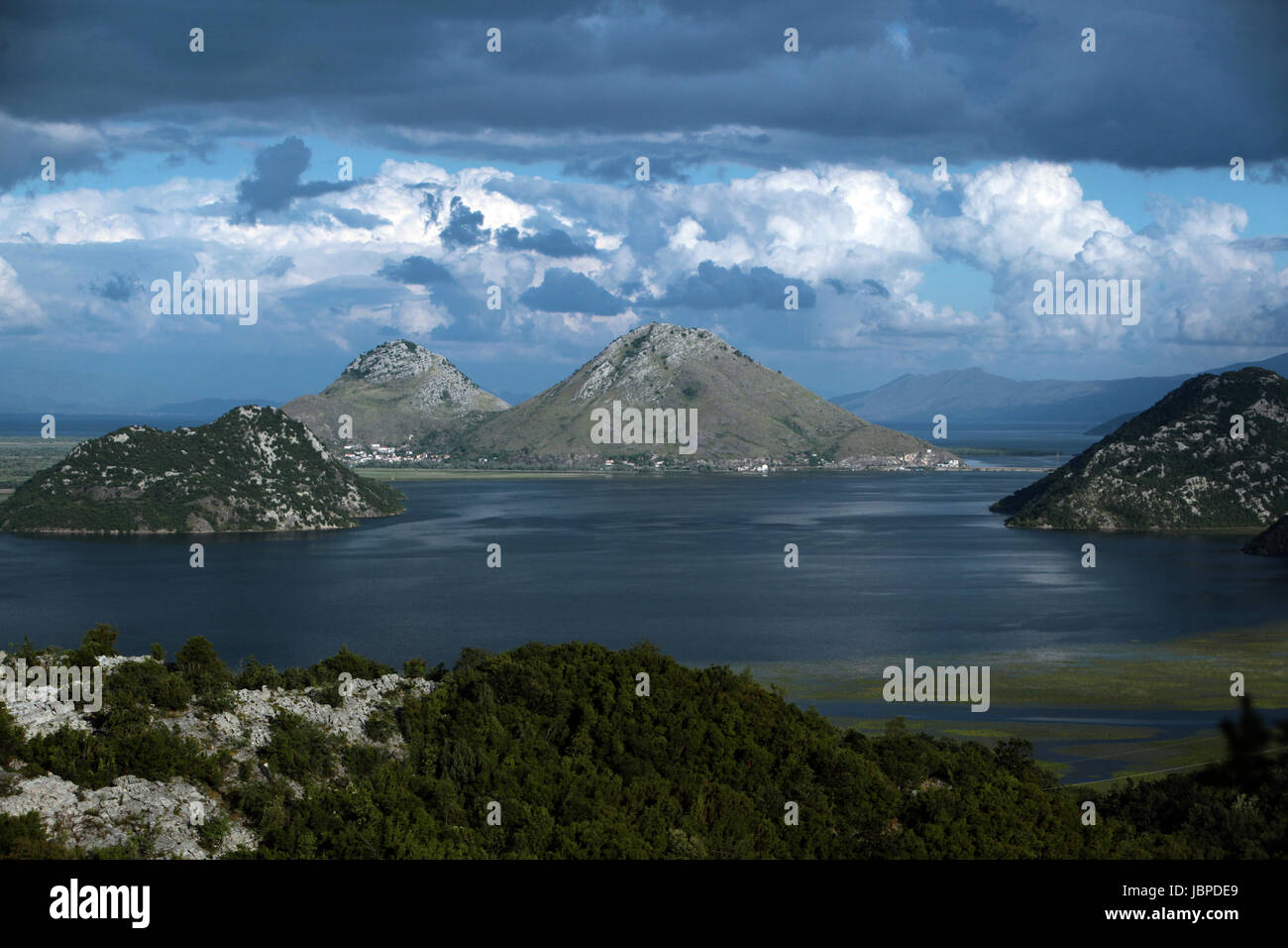 Das Dorf Vripazar bin Skadarsee in Montenegro Im Balkan in Europa. Stockfoto