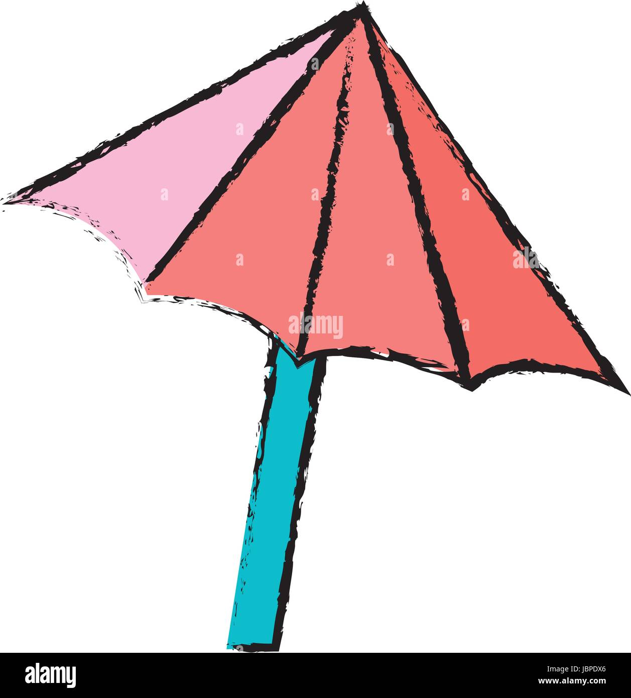schöner Schirm geöffnet um der Sonne zu schützen Stock Vektor