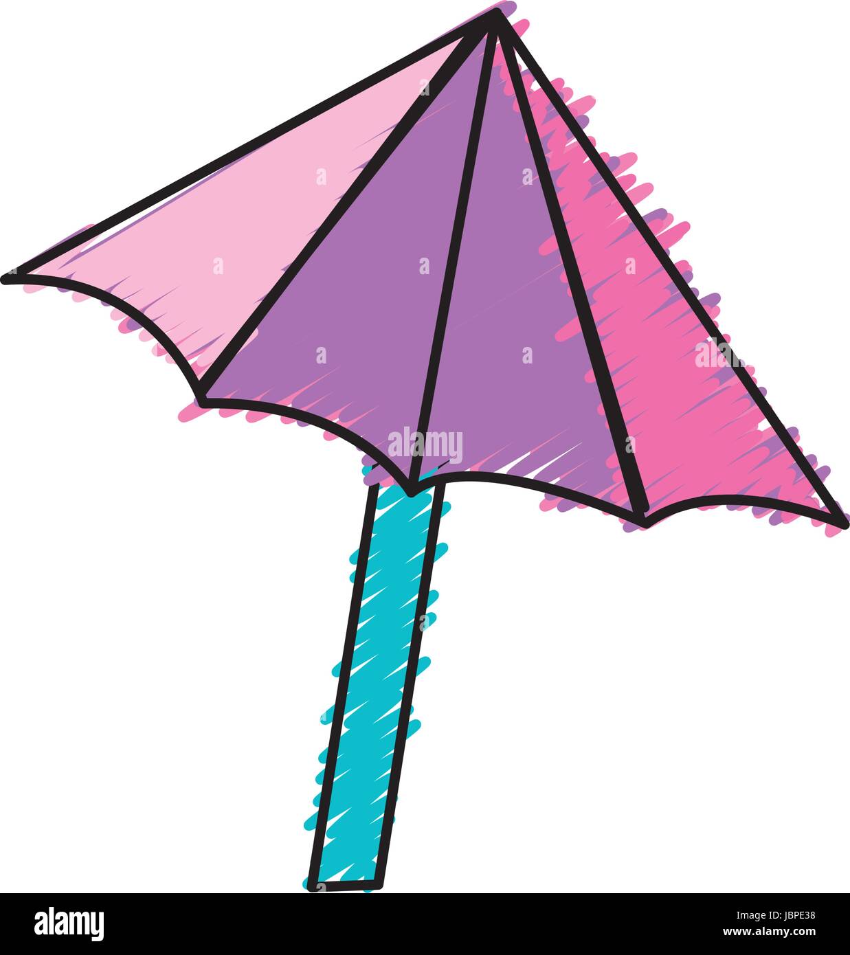 schöner Schirm geöffnet um der Sonne zu schützen Stock Vektor