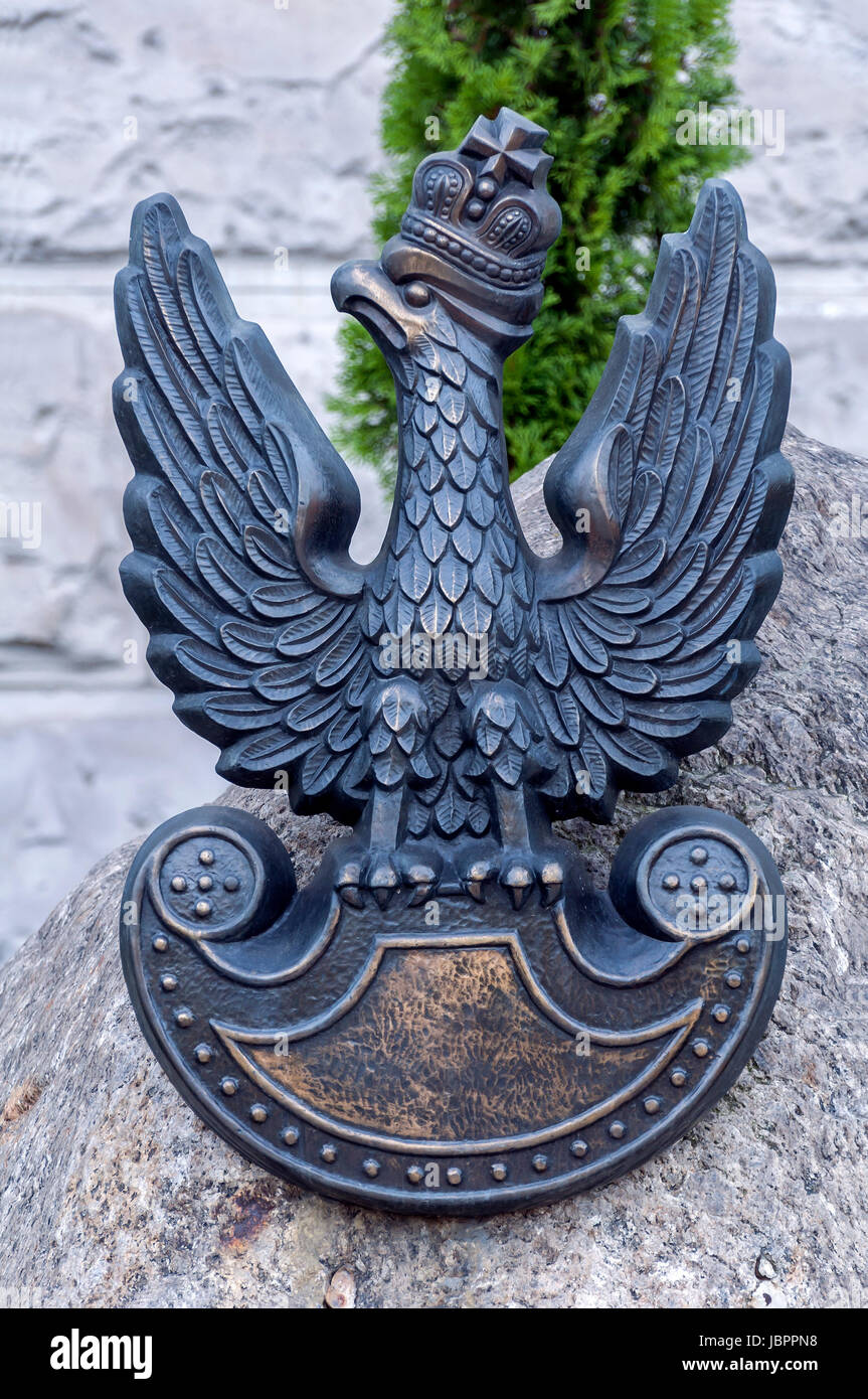 Seeadler, nationales Sonderzeichen von Polen gekrönt. Stockfoto