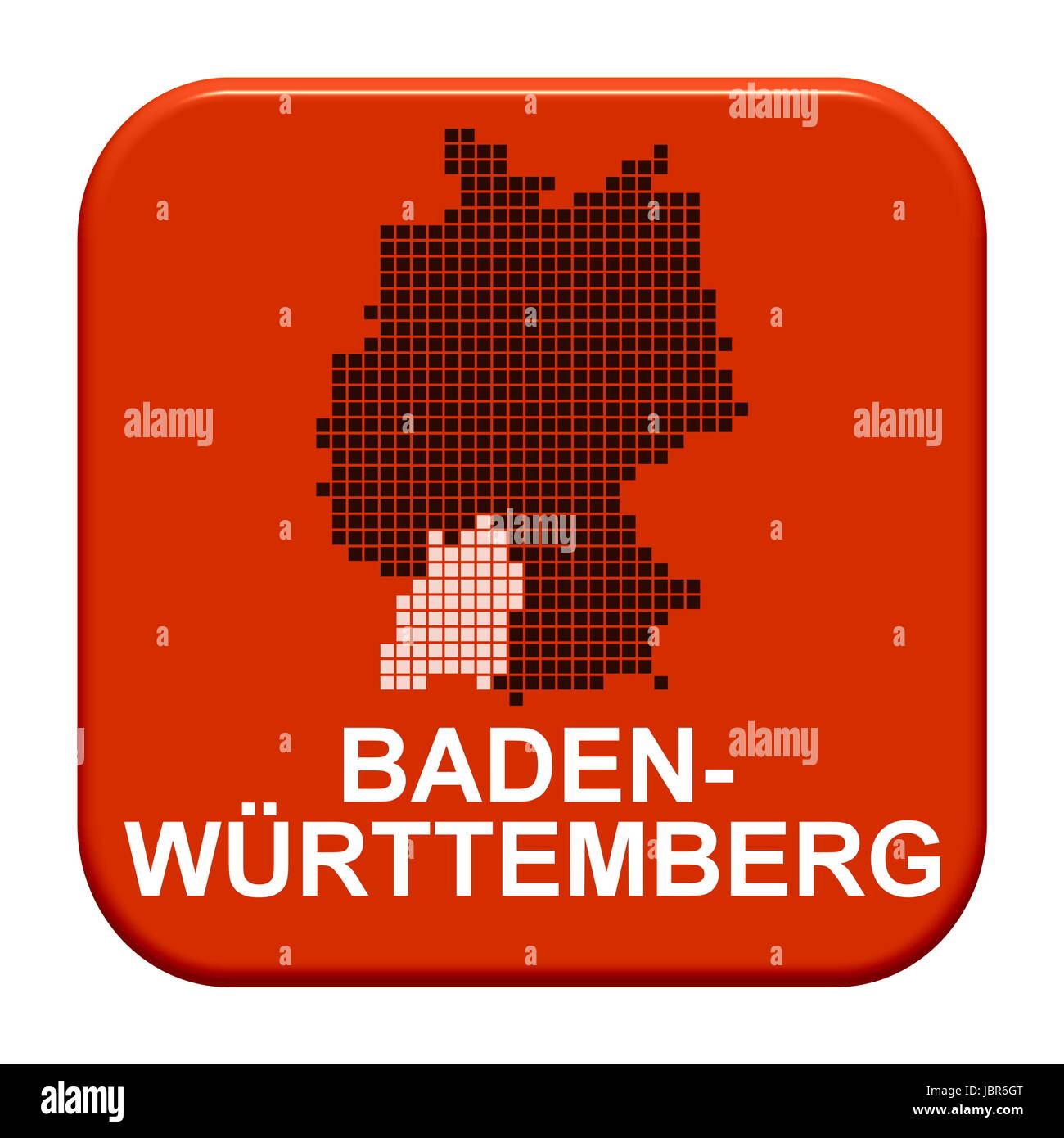 Schaltfläche Reihe Bundesländer: Baden - Württemberg. Stockfoto