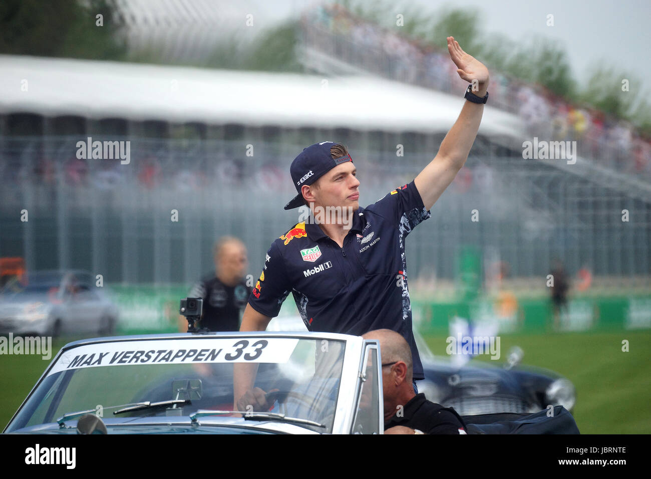 Montreal, Kanada, 11. Juni 2017. Formel 1-Fahrer Max Verstappen in den Treibern parade beim Grand Prix von Montreal 2017. Bildnachweis: Mario Beauregard/Alamy Live-Nachrichten Stockfoto