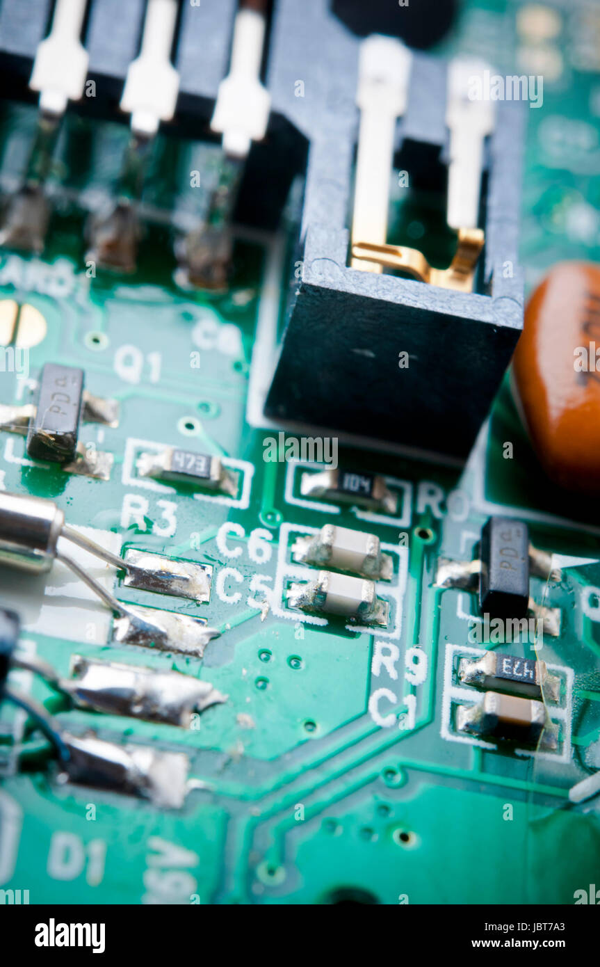 Computer-Chip Board Makro-detail Stockfoto