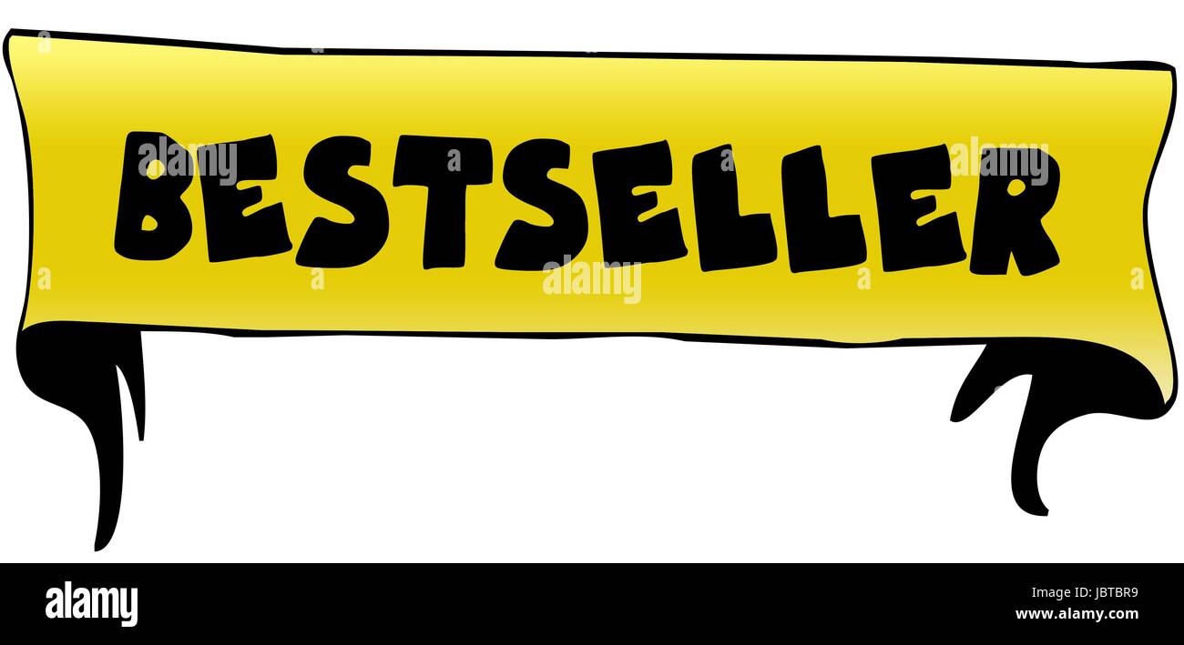 BESTSELLER auf gelbes Band Illustration. Grafikkonzept Bild Stockfoto