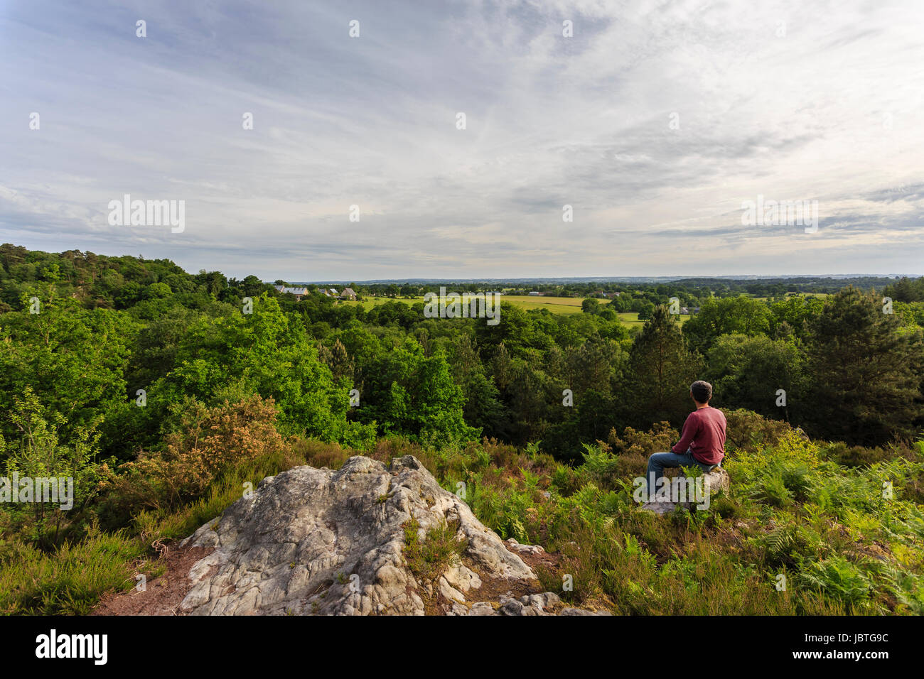 Frankreich, Orne (61), Saint - Ouen-le-Brisoult, Hameau de Villiers, Les Gorges de Villiers, Vue Sur Les Gorges / / Frankreich, Orne, Saint Ouen le Brisoult, ha Stockfoto