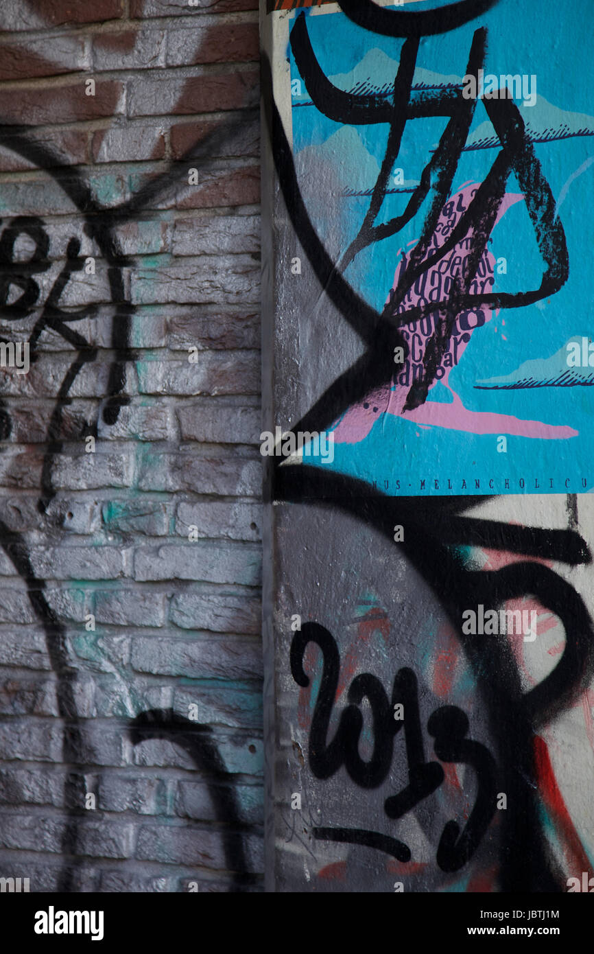 Detail des Graffiti, Amsterdam, Niederlande Stockfoto