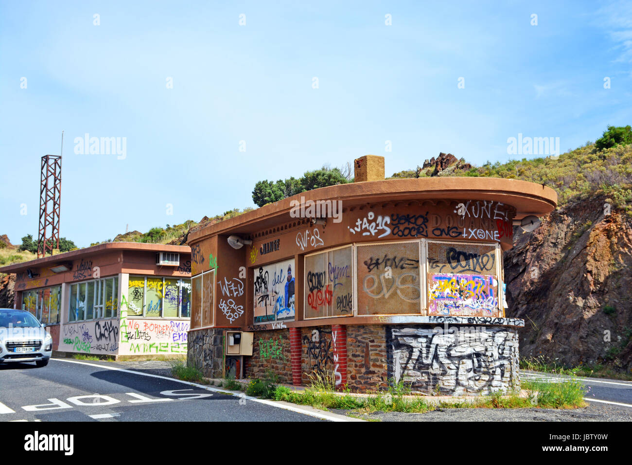 stillgelegten Grenze Kreuzung zwischen Frankreich und Spanien, Cerbere Stockfoto