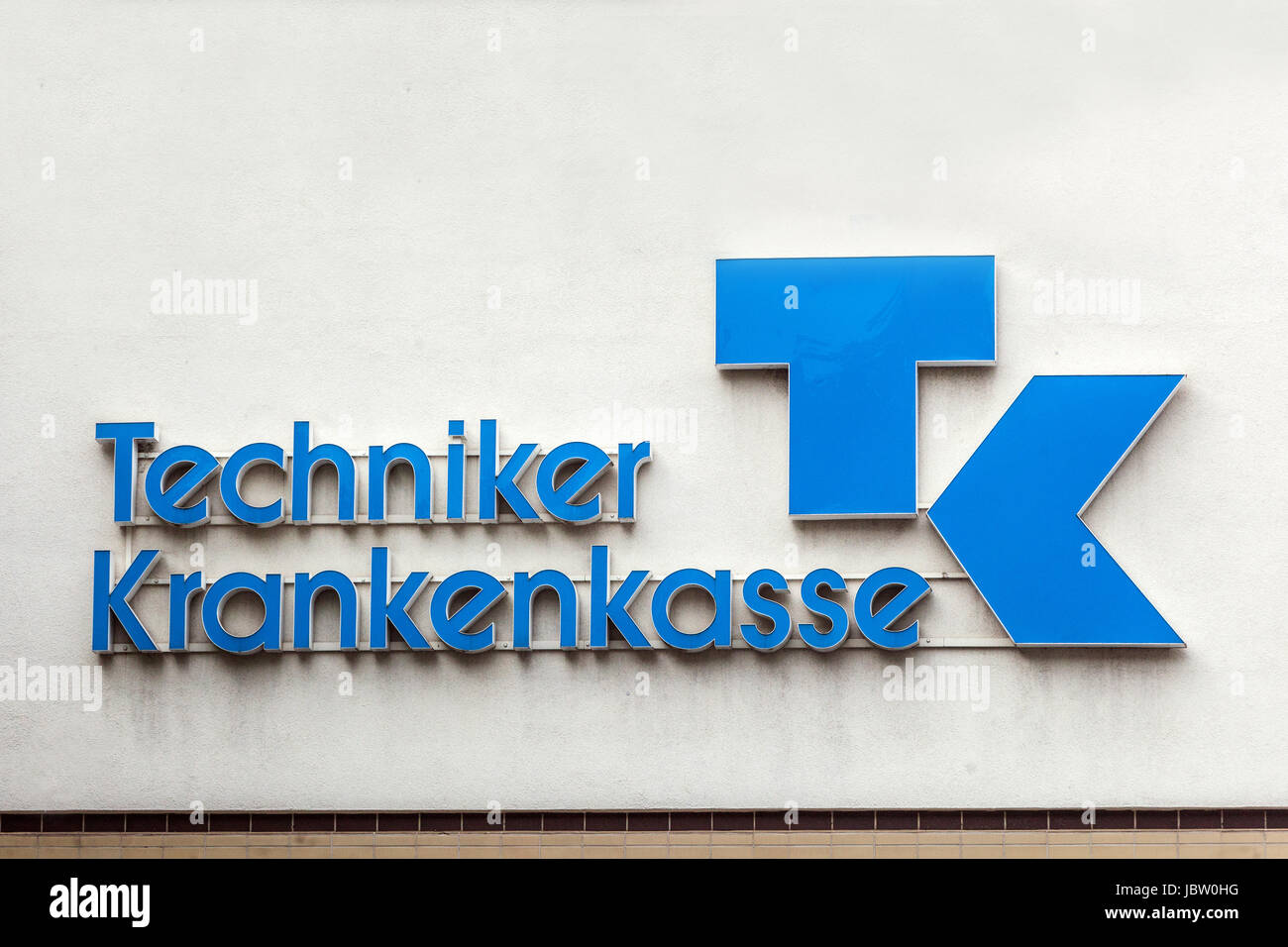 Techniker Krankenkasse, Logo, Schilder, Deutschland Stockfoto