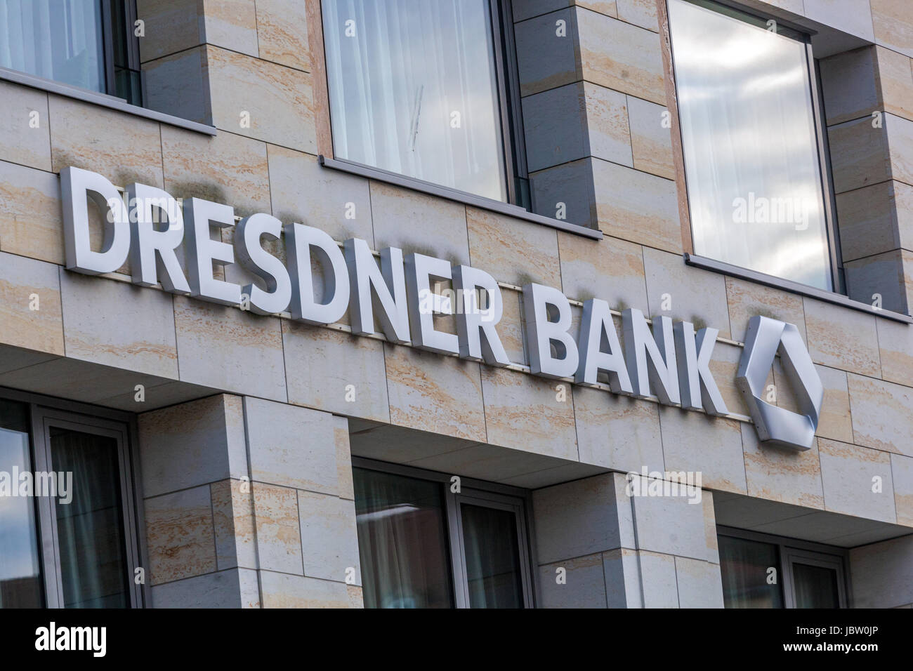 Dresdner Bank, Logo, Schilder, Deutschland Stockfoto