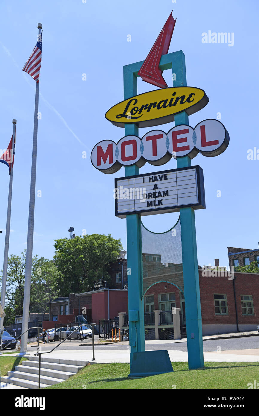 Memphis, TN, USA - 9. Juni 2017: Das Lorraine Motel, Website des National Civil Rights Museum und der Ort der Ermordung von Dr. Martin Luther K Stockfoto