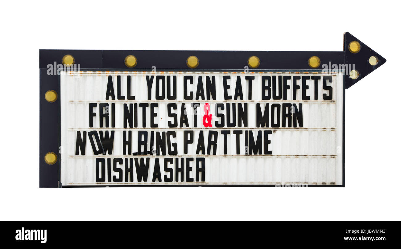 Legen Sie Ihre eigene Nachricht auf dieses leere Retro-Schild Seite Stockfoto