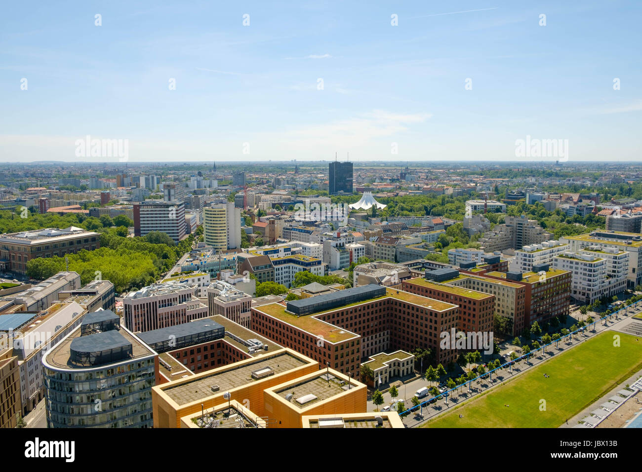 Skyline von Berlin Innenstadt - Antenne des Stadtzentrums Stockfoto