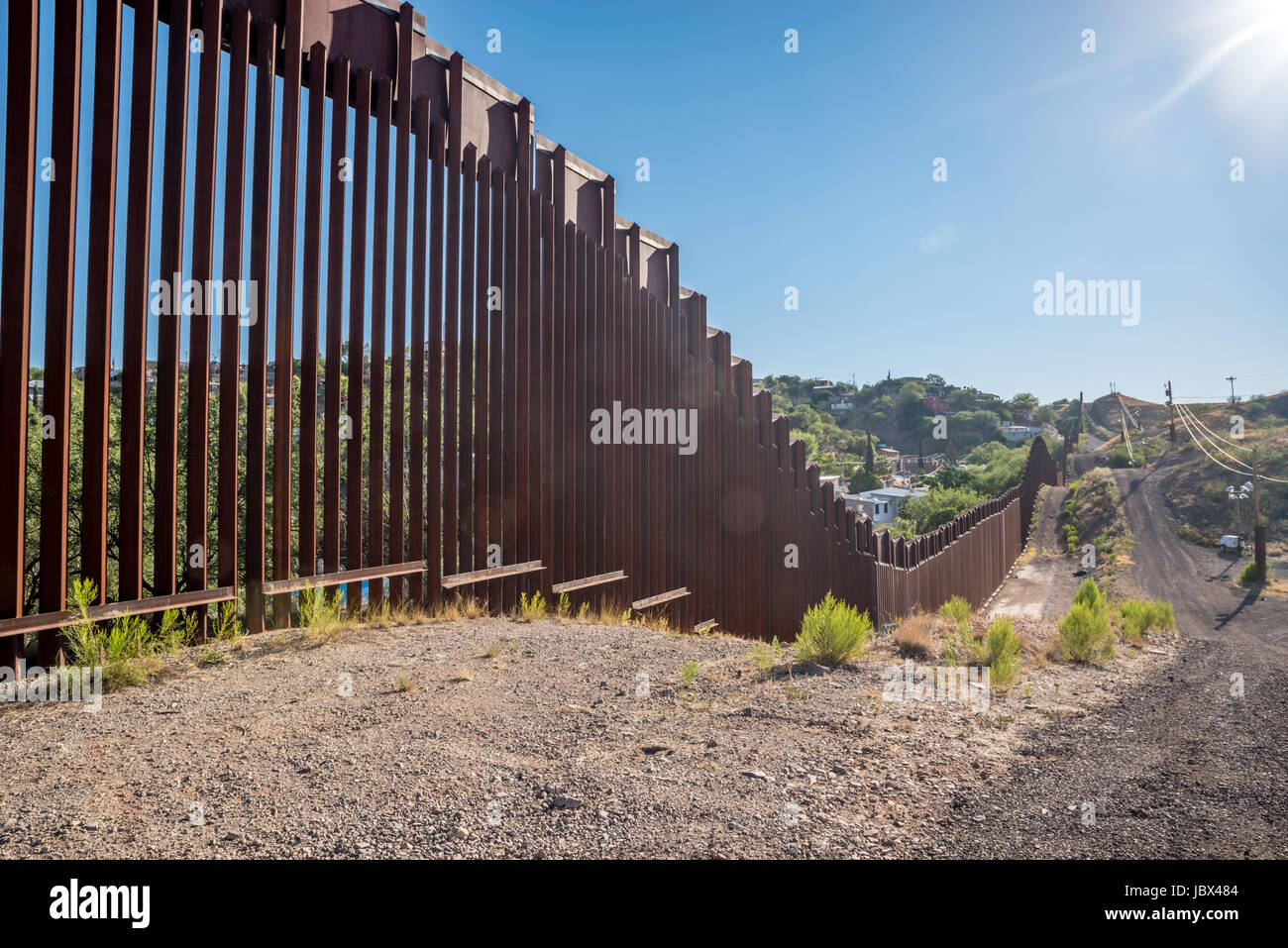 Grenze zwischen USA und Mexiko in Nogales, Arizona Stockfoto