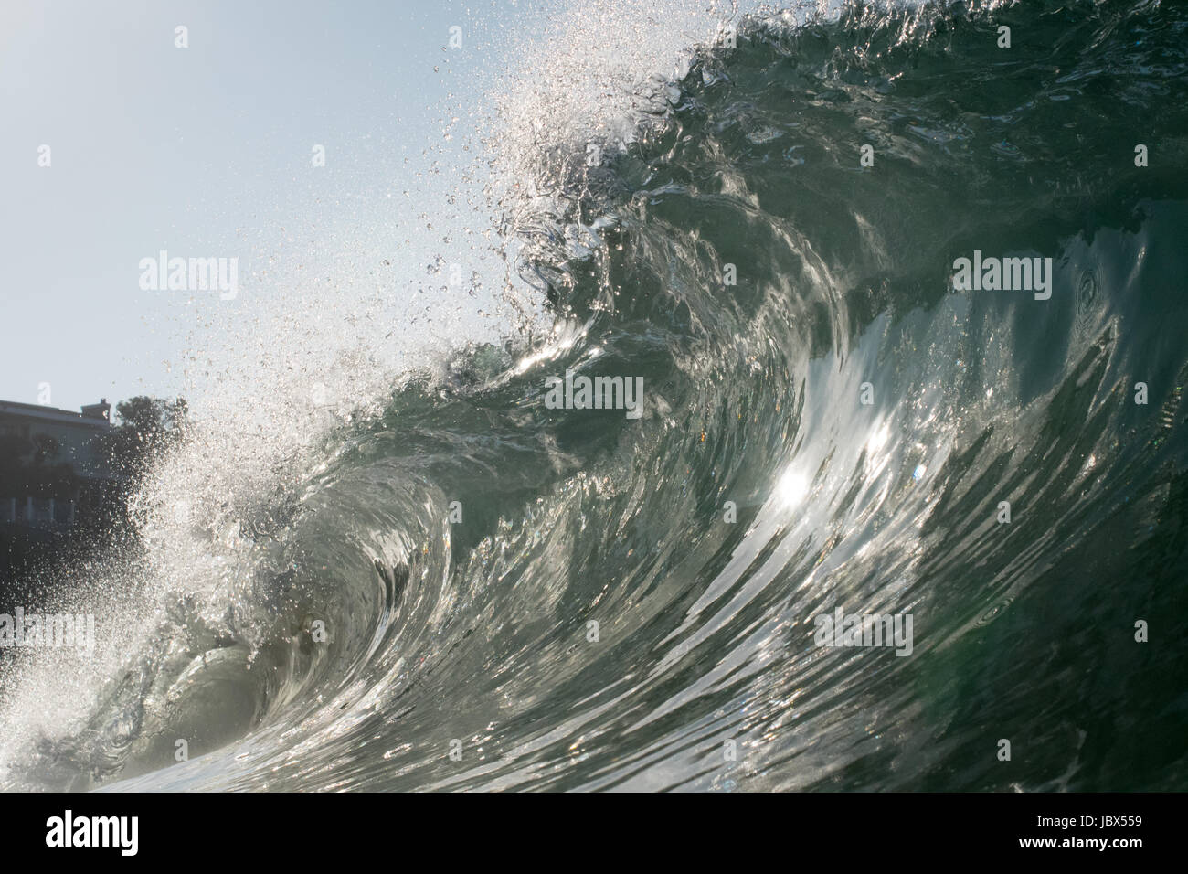Nahaufnahme Oberfläche Ebene des rollenden Wellen und Strand, Laguna Beach, Kalifornien, USA Stockfoto