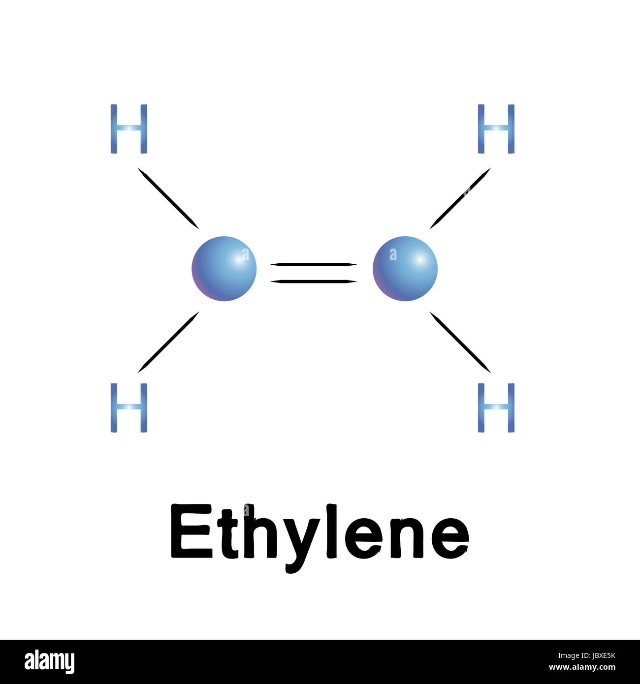 Ethylen-Molekül Struktur, medizinischen und chemischen Vektor. Stockfoto