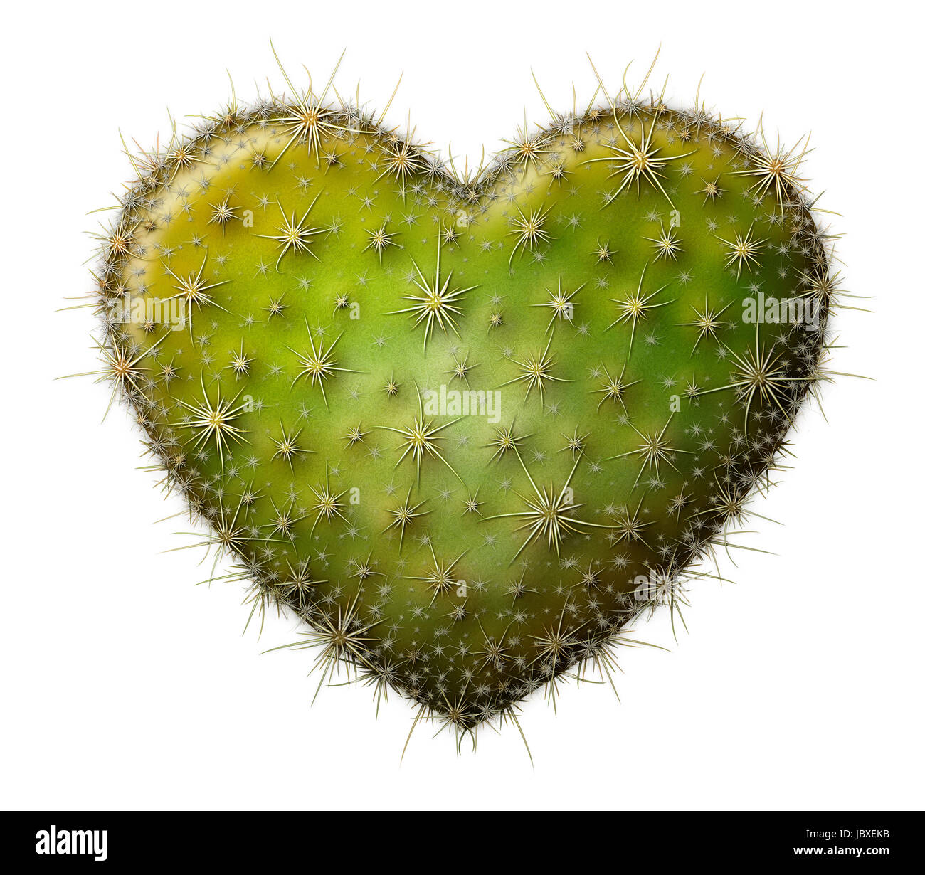 Digitale Illustration eines Herzens geformt Feigenkaktus. Stockfoto