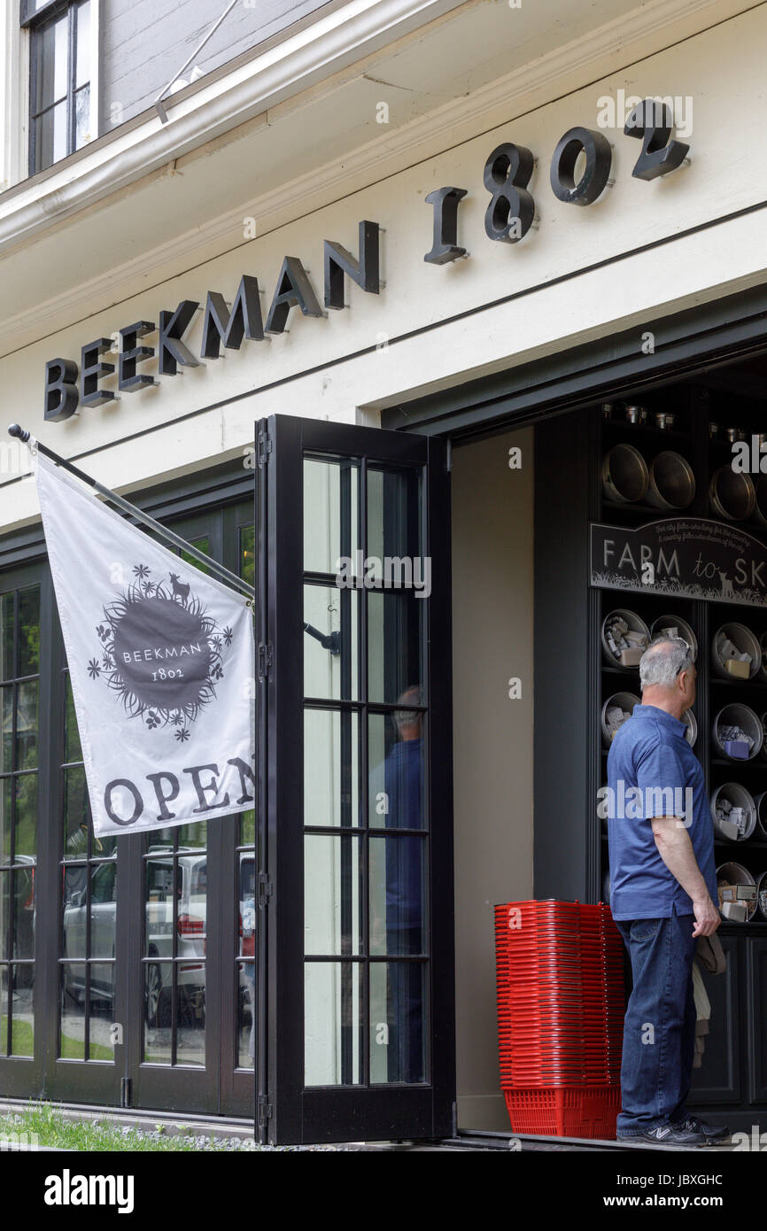 SHARON SPRINGS, NY, USA - 27. Mai 2017: Beekman 1802 beliebte Hauptdekor Shop, ausgegliedert aus TV-Serie The Beekman Boys Stockfoto
