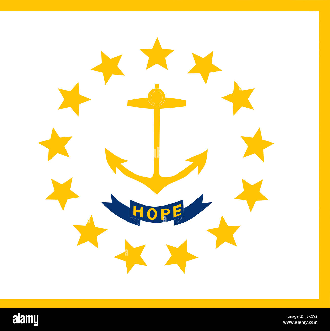 Abbildung der Flagge von Rhode Island State in Amerika Stockfoto