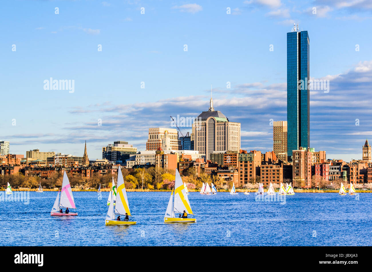Skyline von Boston, Massachusetts, USA Back Bay. Stockfoto