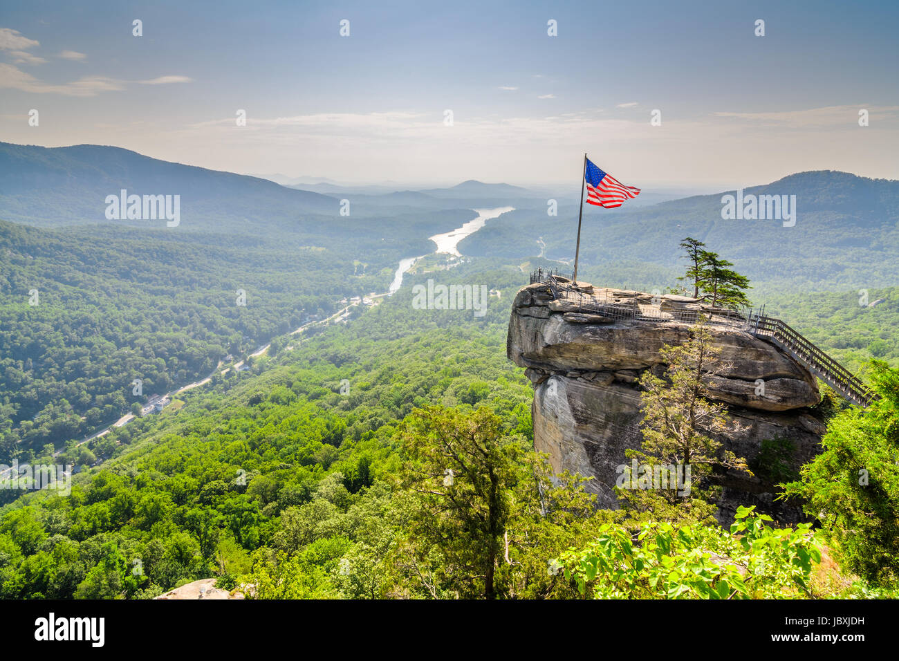 Chimney Rock im Chimney Rock State Park in North Carolina, USA. Stockfoto