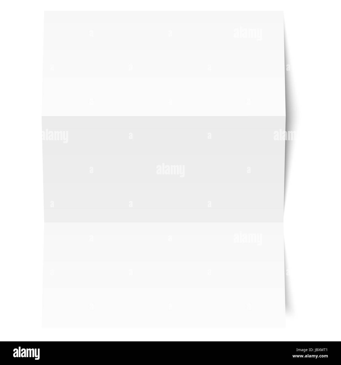 Leere Blatt Papier - weiß geknickt Stockfoto