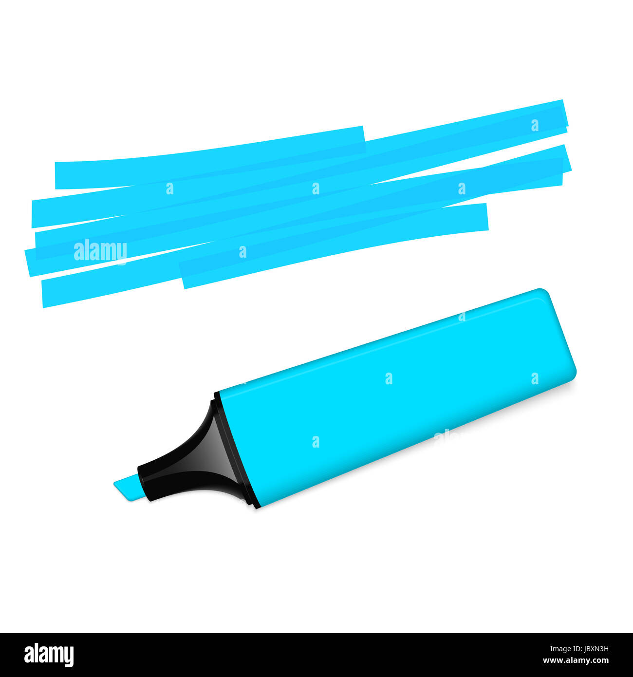 Textmarker mit Markierung Stockfoto