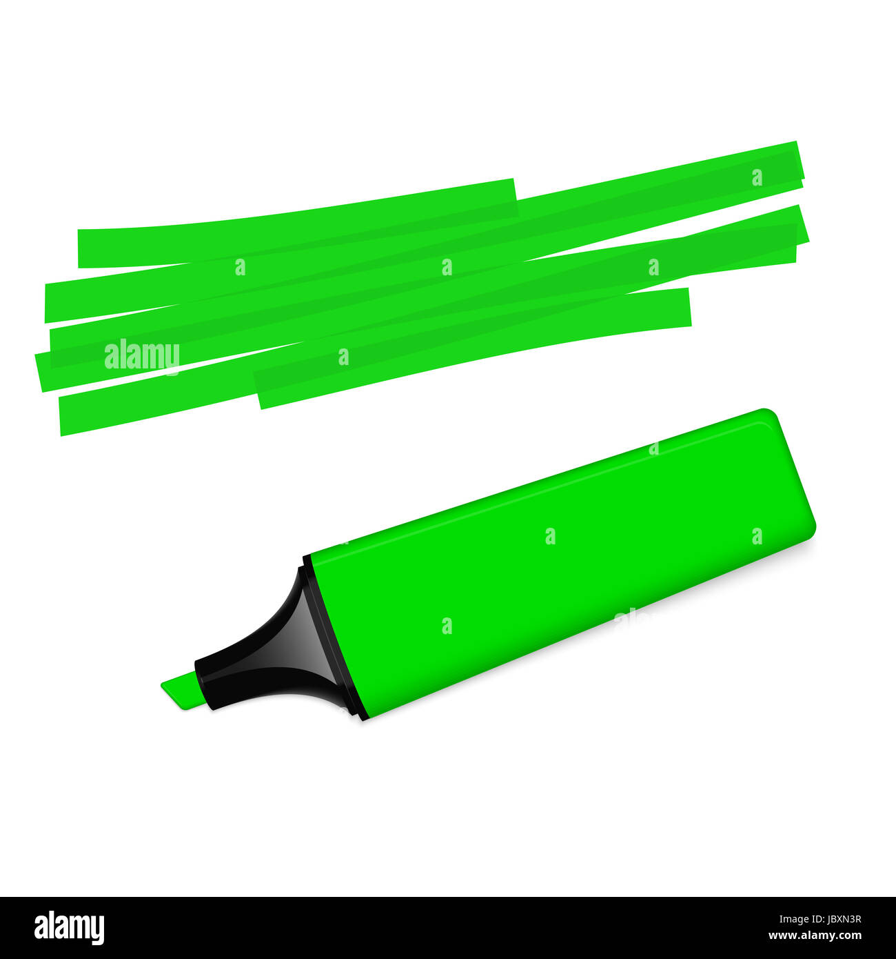 Textmarker mit Markierung Stockfoto