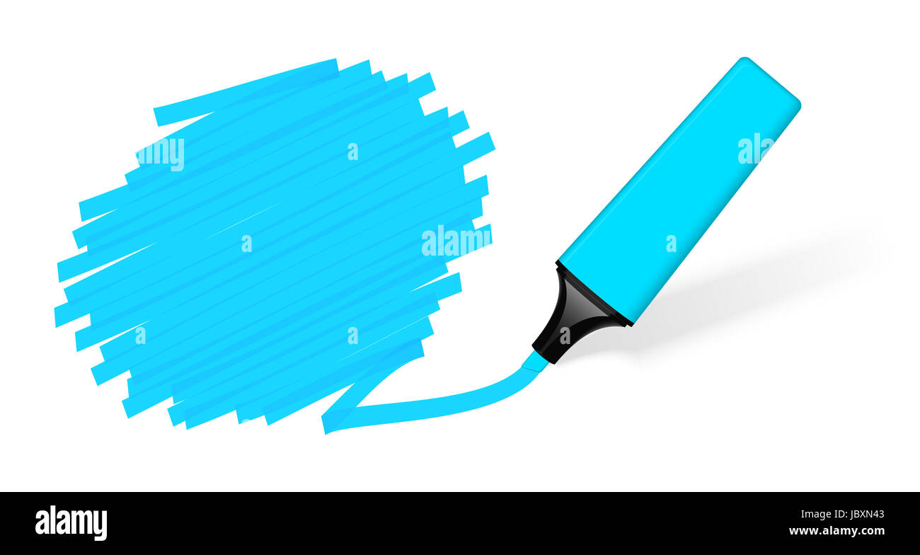 Textmarker mit Markierung Stockfoto