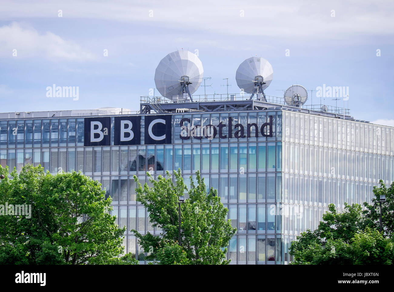 BBC Pacific Quay ist der BBC Schottland Fernsehen und Radio Studio bei Pacific Quay, Glasgow, Schottland Komplex Stockfoto