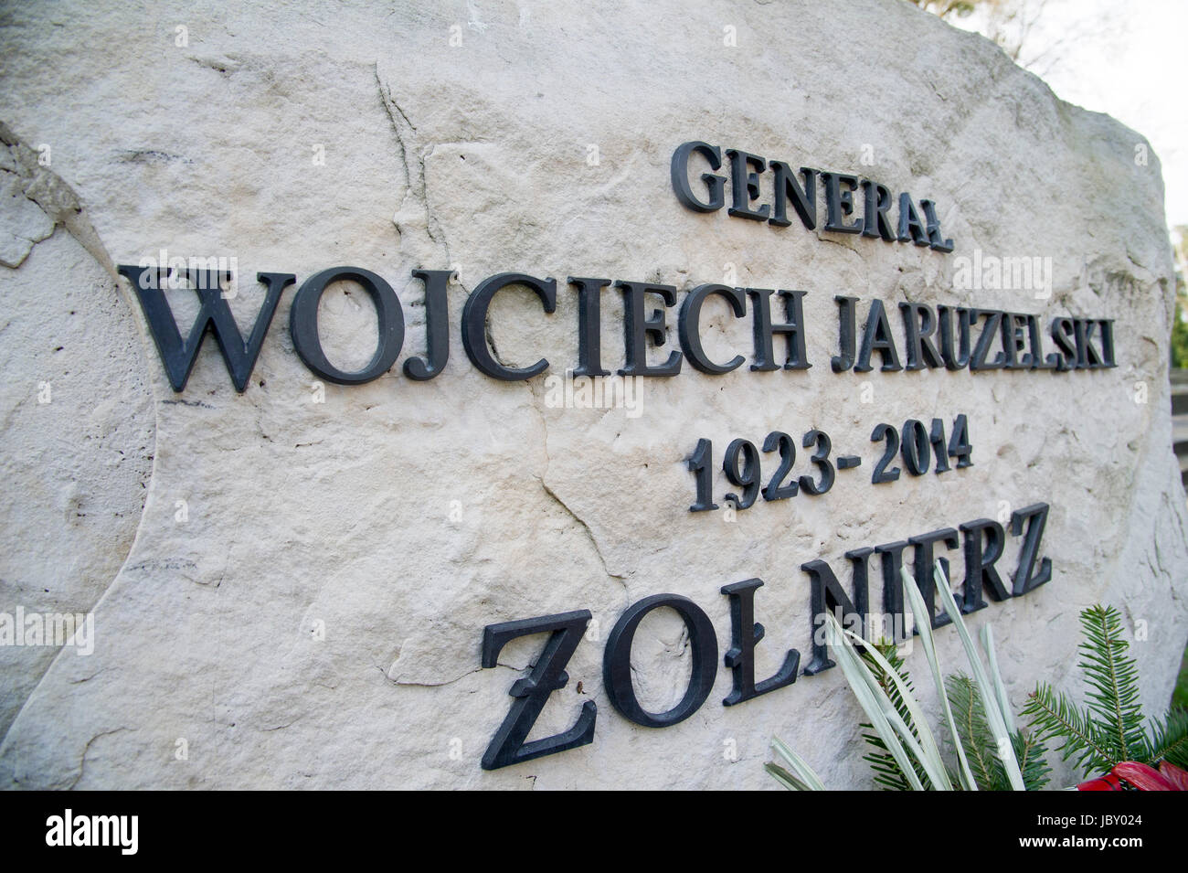 Grab von general Wojciech Jaruzelski Führer der kommunistischen Partei in Polen. Powazki-Militär-Friedhof (Cmentarz Wojskowy Na Powazkach) in Warschau, Polen Stockfoto