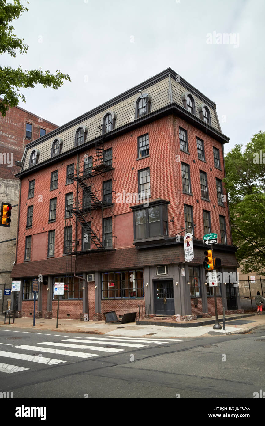 Gebäude an der Verzweigung der 3. St Norden und Bogen Straße Standort der ersten Generalversammlung der presbyterianischen Kirche in der alten Stadt Philadelphia USA Stockfoto