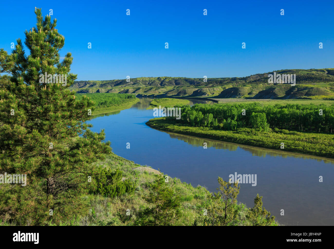Missouri Fluß in das Charles M. Russell national Wildlife Refuge in der Nähe von Landusky, montana Stockfoto