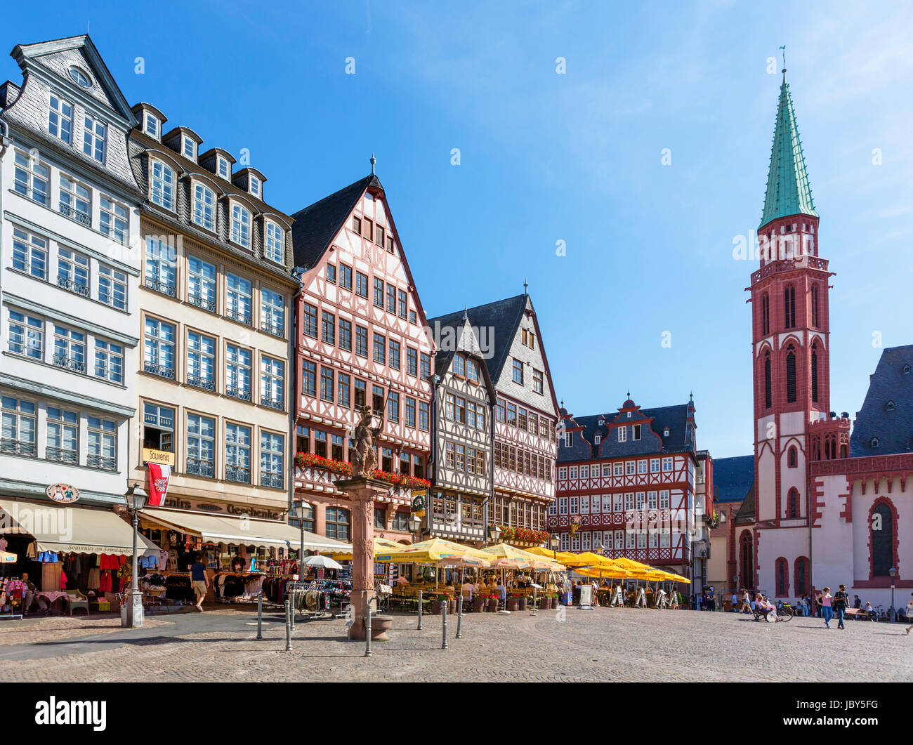 Traditionelle Häuser auf dem Römerberg, Frankfurt am Main, Deutschland Stockfoto