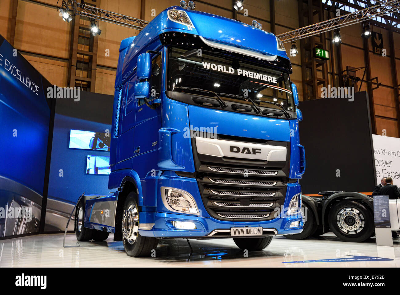 DAF Sattelzugmaschine auf der Commercial Vehicle Show Stockfoto