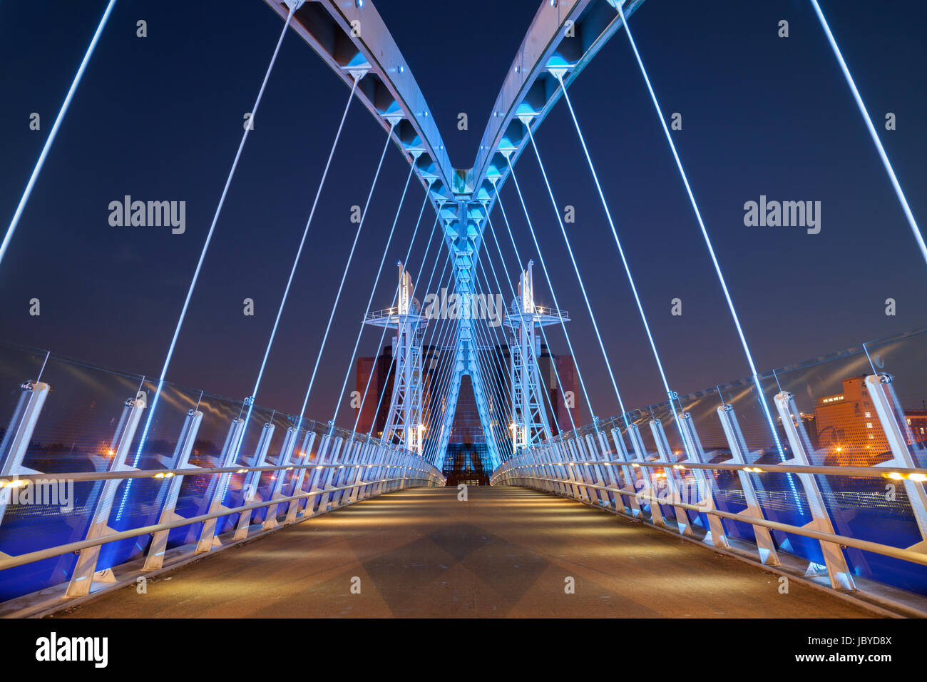 Lowry-Brücke, Salford Quays, Manchester Stockfoto