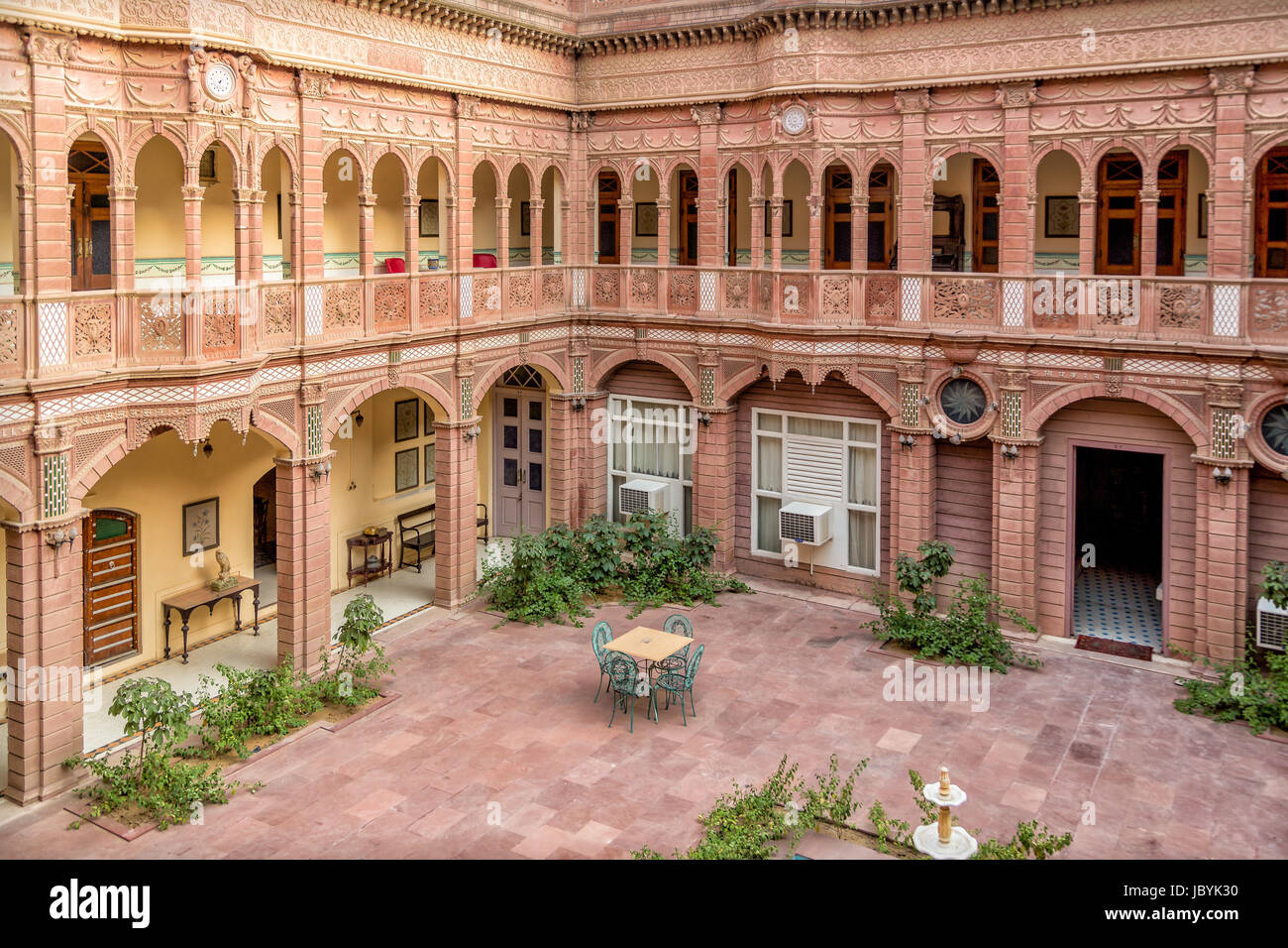 Hotel in Bikaner Bezirk Thantheron Ka Mohalla in Indien, Rajastan. 31. Mai 2014 Stockfoto