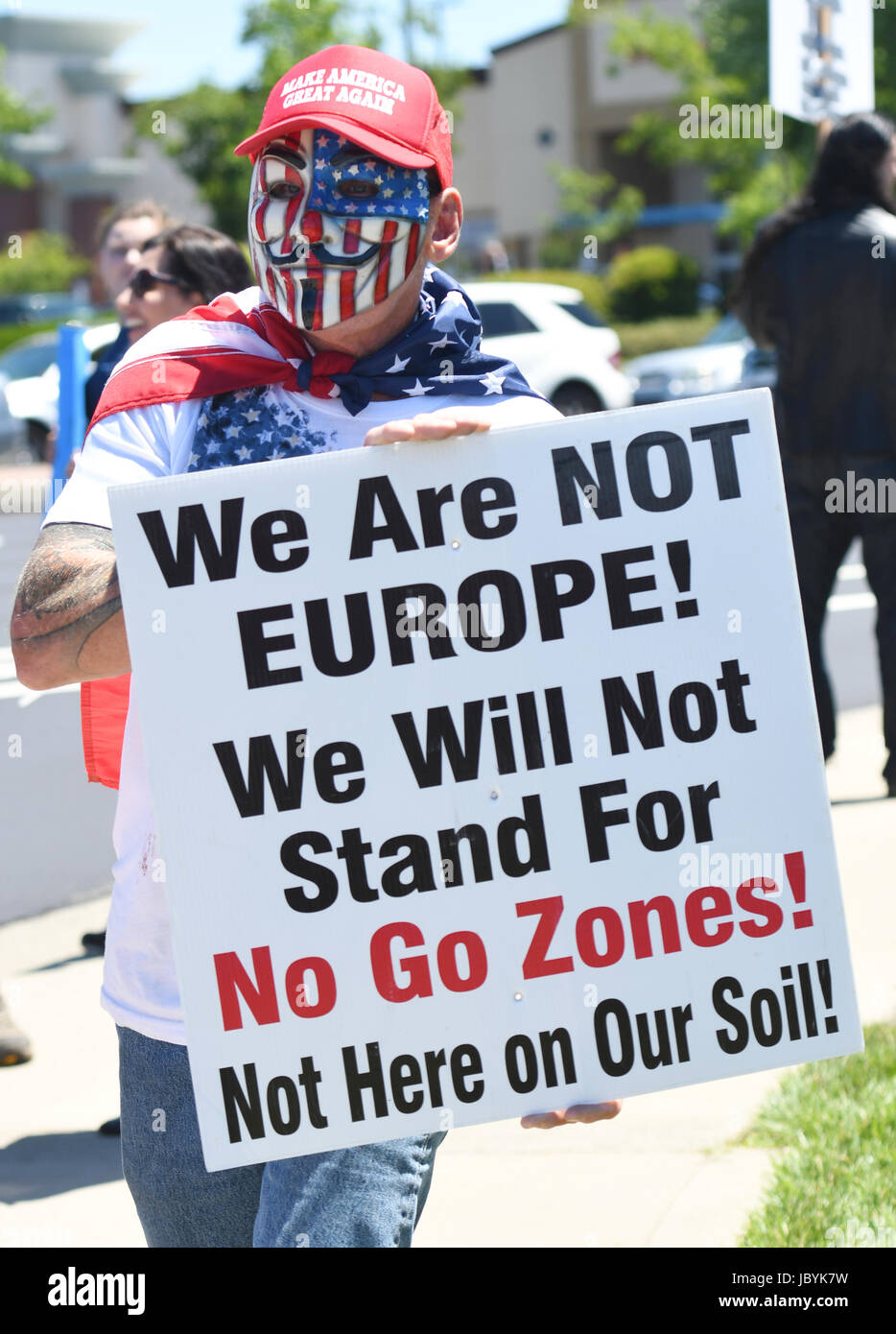 März gegen die Scharia in der Nähe Galleria Mall in Roseville Ca Stockfoto