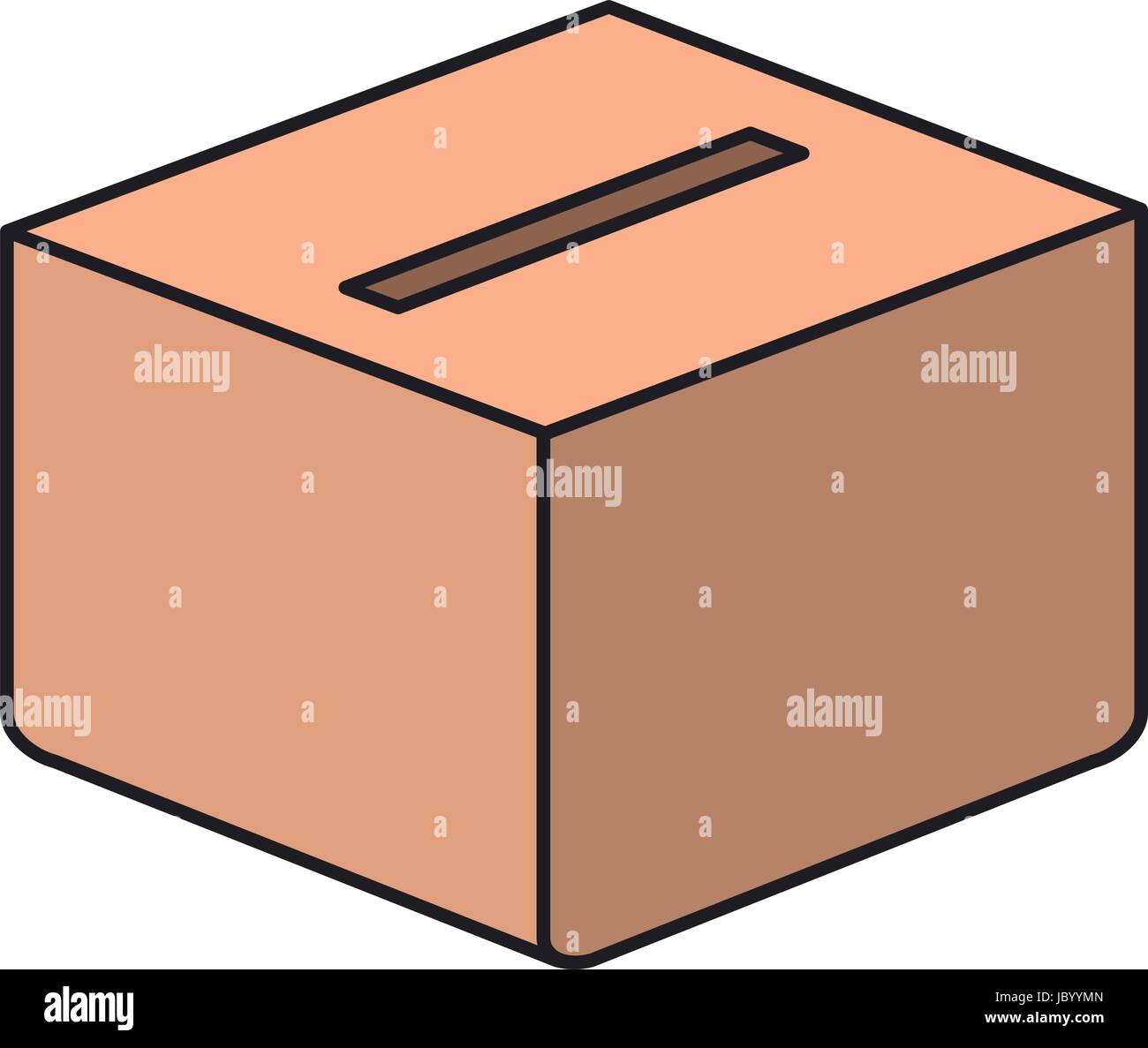 farbenfrohe Silhouette-Karton-Box mit Schlitz Stock-Vektorgrafik - Alamy