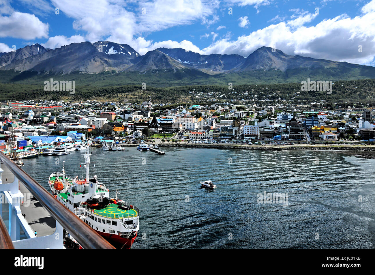 Ferienort von Ushuaia befindet sich auf der Tierra Del Fuego Archipel, der südlichsten Spitze von Südamerika - 27.02.2011 Stockfoto