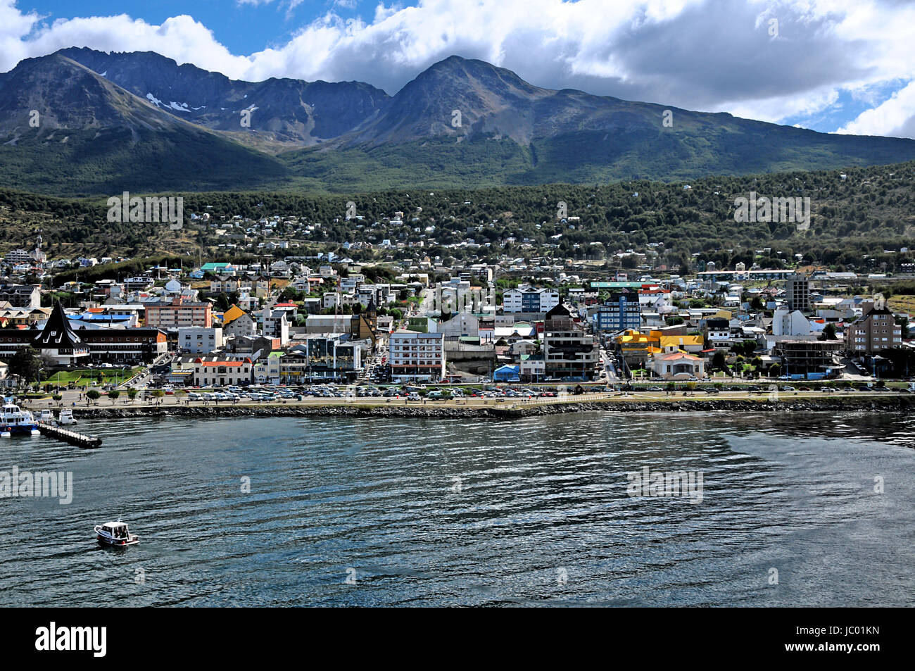 Ferienort von Ushuaia befindet sich auf der Tierra Del Fuego Archipel, der südlichsten Spitze von Südamerika - 27.02.2011 Stockfoto