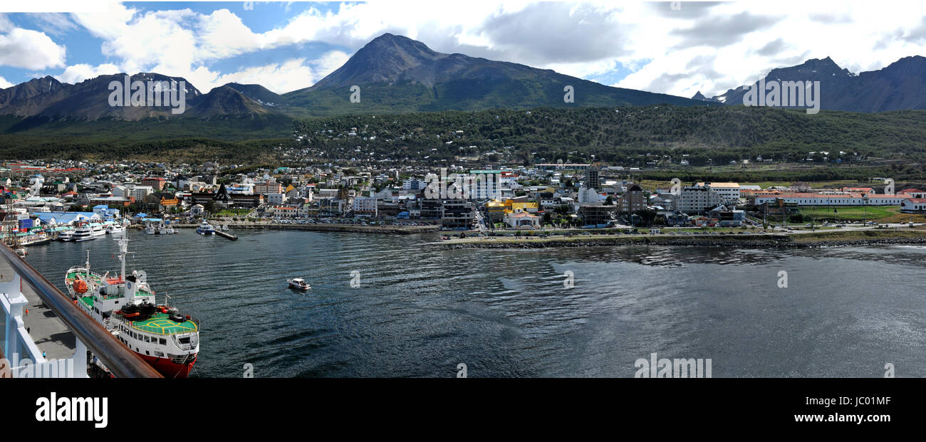 Ferienort von Ushuaia befindet sich auf der Tierra Del Fuego Archipel, der südlichsten Spitze von Südamerika - 27.02.2011 Stockfoto
