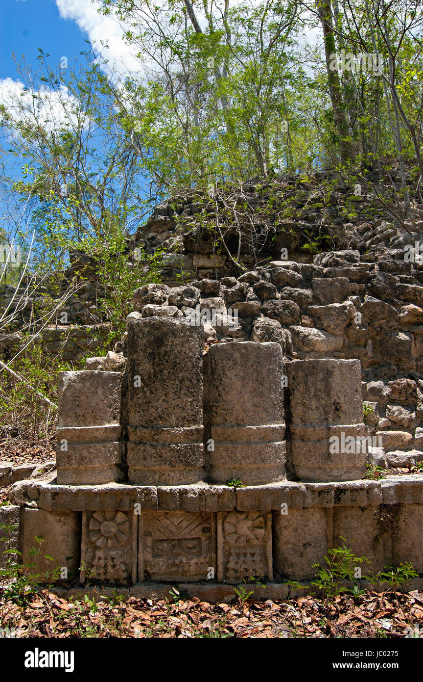 Maya-Ruinen, Yaxunah, Yucatan, Mexiko Stockfoto