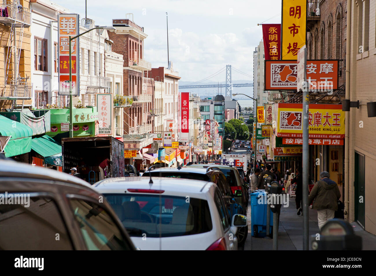 Grant Avenue, Chinatown Straßenszene - San Francisco, Kalifornien, USA Stockfoto