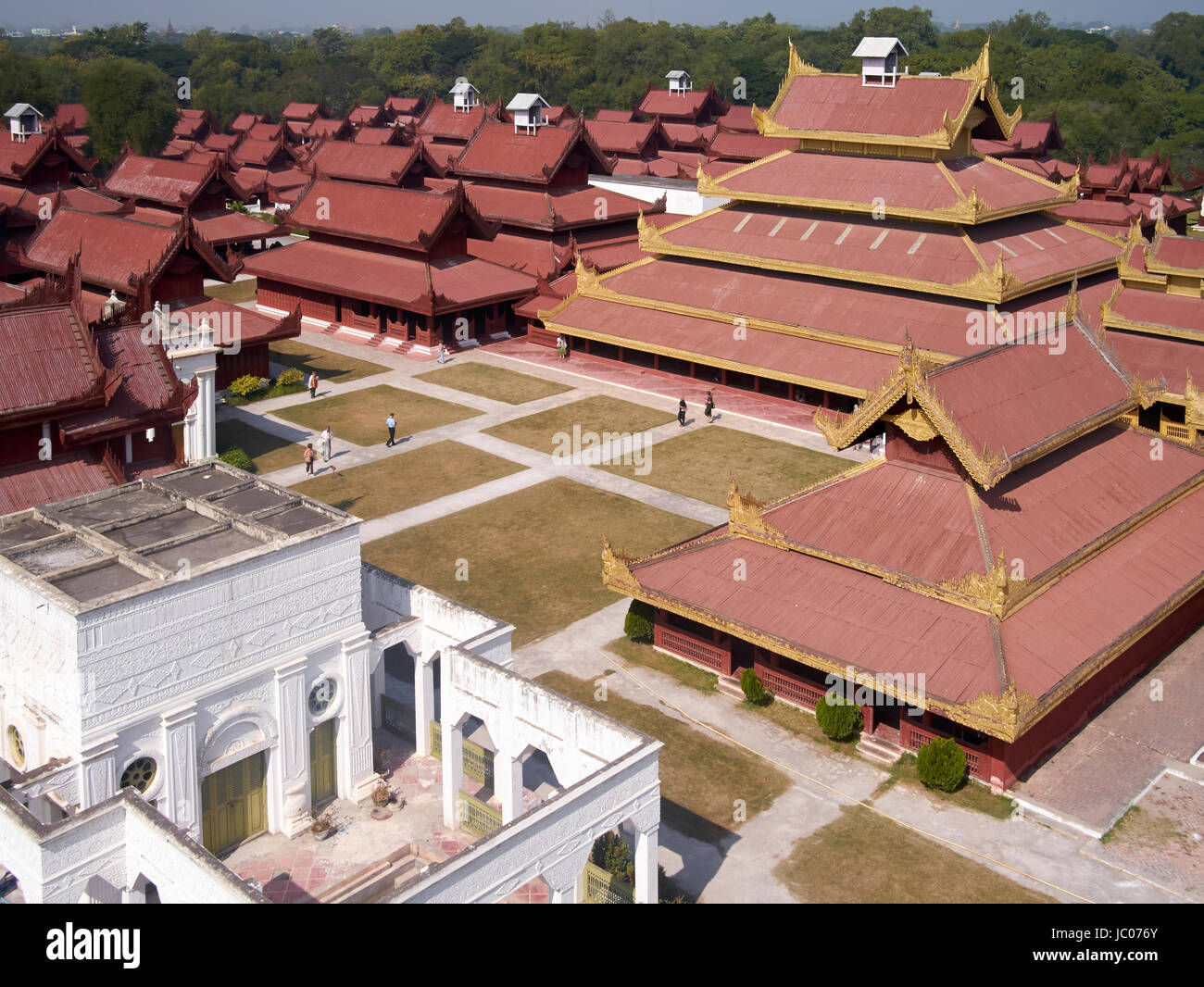 Mandalay Palast Myanmar von oben Stockfoto