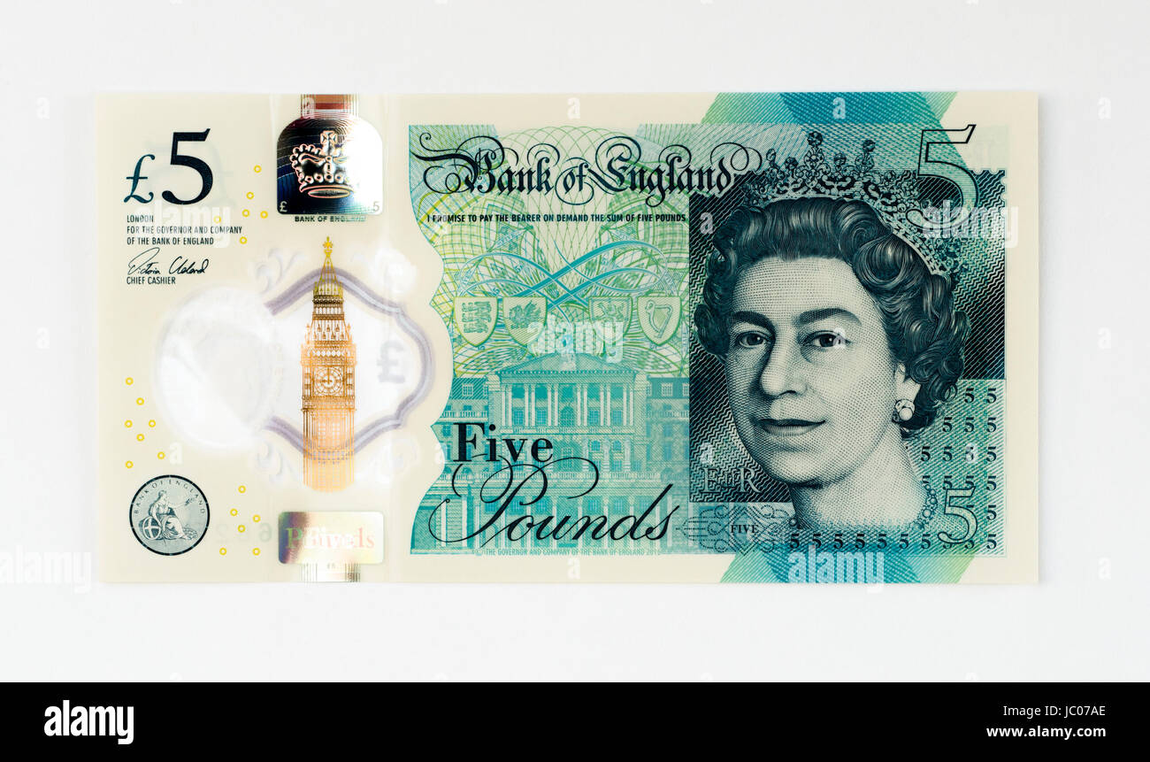 UK 5-Pfund-note Stockfoto