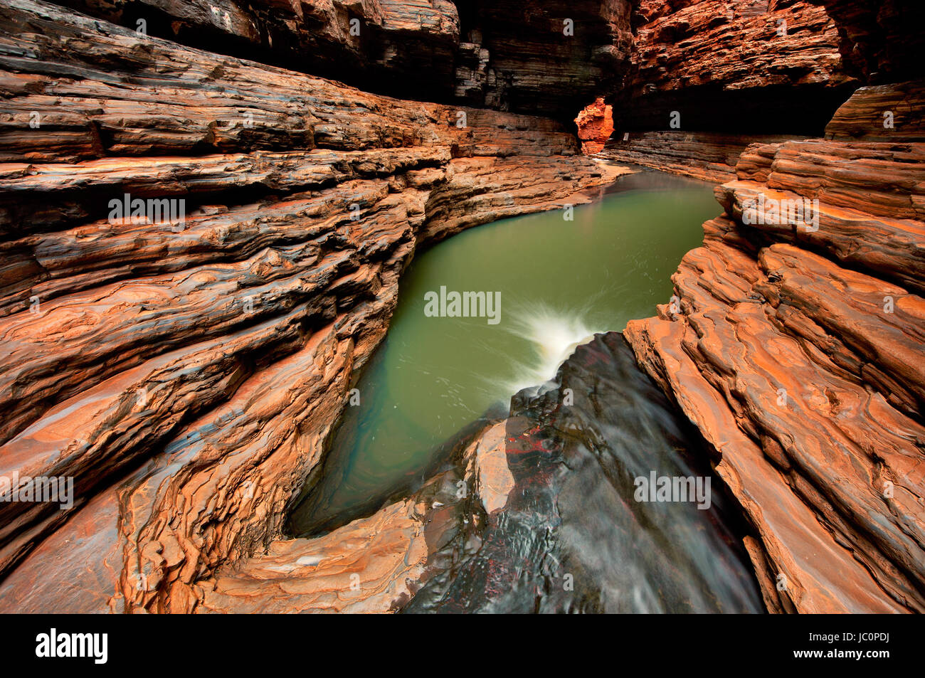 So viele tolle Highlights im Karijin National Park gehört Kermits Pool in Hancock Gorge. Stockfoto