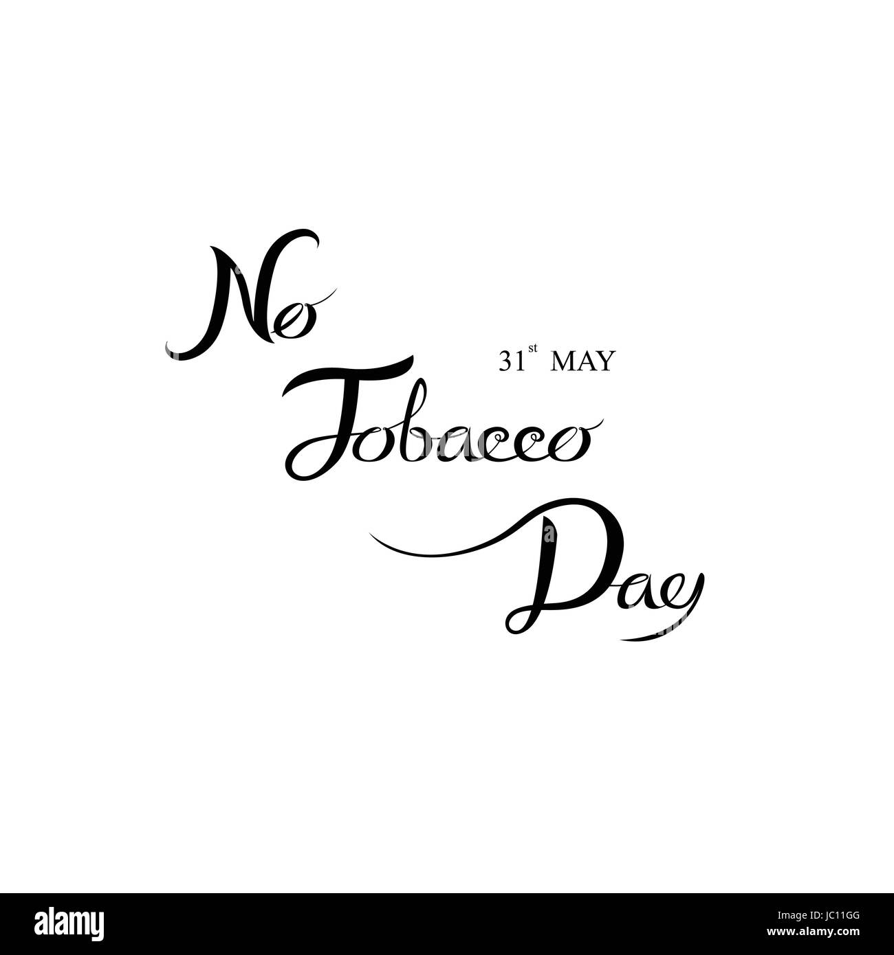 Weltnichtrauchertag hand ertrinken Kalligraphie Hintergrund Design. Welt Nichtraucher Tag Hand typografischen Gestaltungselemente ertrinken. Vector Illustration Stock Vektor
